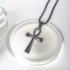Pendentif homme croix ansee acier