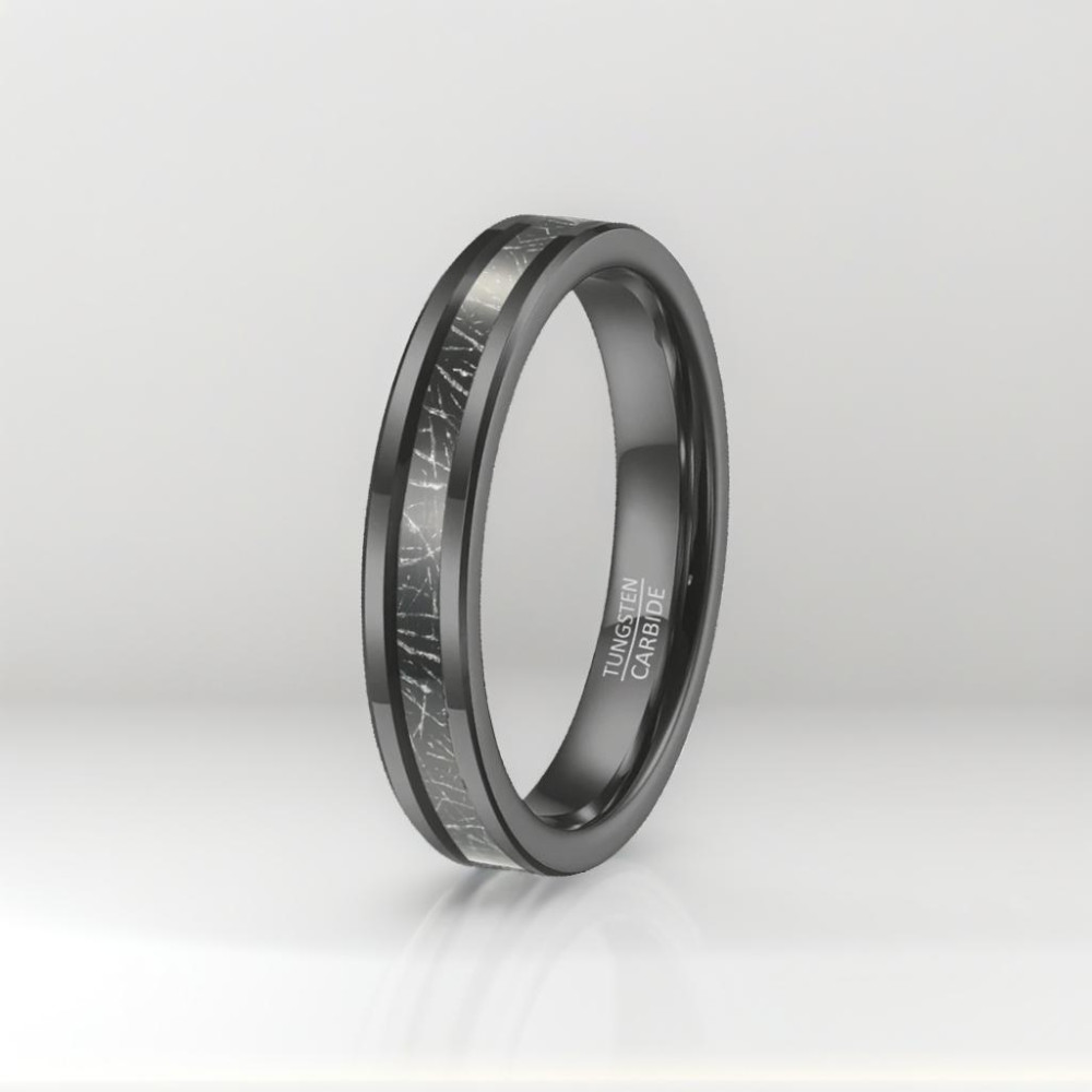 Bague personnalisee alliance anneau Tungstene noir