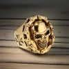 Bague chevaliere homme acier tete de mort chaine moto (Dupliqué)