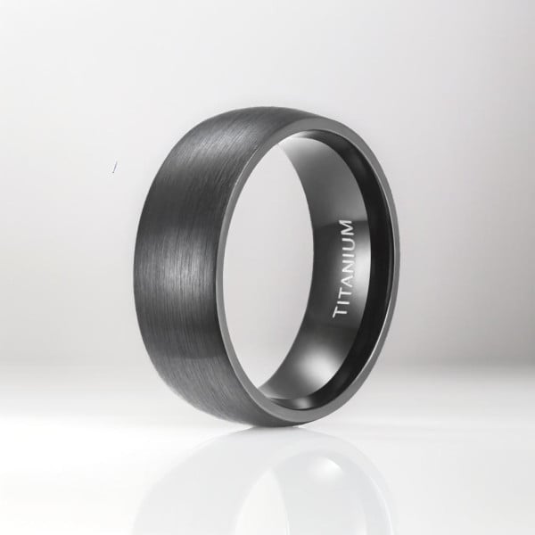 6N Bague mariage personnalisee anneau titane brosse