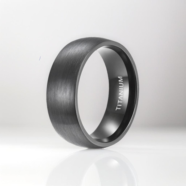 6N Bague mariage personnalisee anneau titane brosse