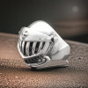 Men's sterling silver helmet knight medieval cross ring