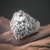 Anello da uomo con leone cavaliere aperto in argento