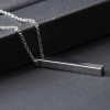 Pendentif personnalise homme collier Acier barre noir personnaliser