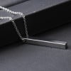 Pendentif personnalise homme collier Acier barre noir personnaliser