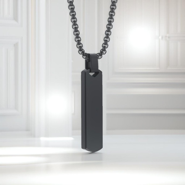 Ciondolo personalizzato per collana con coppia di barre in acciaio