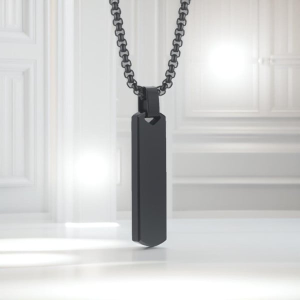 Personalized steel bar couple necklace pendant