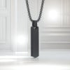 Pendentif personnalise collier couple barre acier