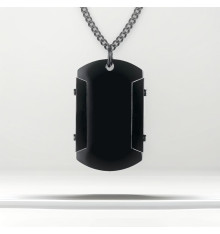 Collar con colgante de hombre personalizado Placa militar de acero personaliza