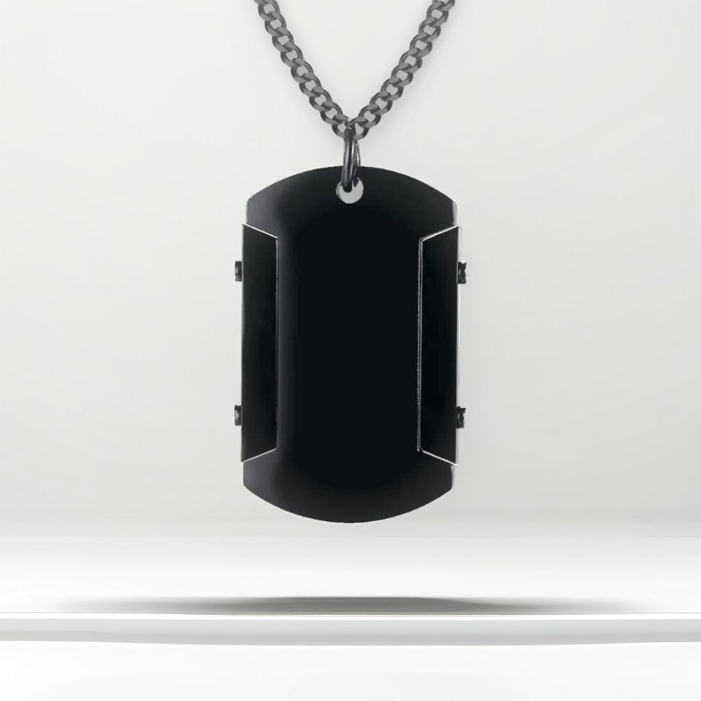 Collar con colgante de hombre personalizado Placa militar de acero personaliza