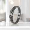 Bracciale da uomo in pelle nera Infini