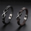 Bracelet homme cuir noir Infini