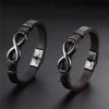 Bracelet homme cuir noir Infini