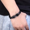 Bracelet homme cuir noir Infini