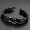 Bracelet homme cuir noir Infini