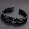 Bracelet homme cuir noir Infini