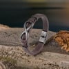 Bracelet homme cuir noir Infini