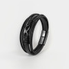 Bracelet homme cuir noir tressé Infini