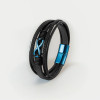 Bracelet homme cuir noir tressé Infini