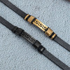 Bracelet homme cuir noir clé grecque