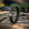 Bracelet homme cuir tresse fermoir magnétique