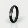 Bracelet homme cuir tresse fermoir magnétique