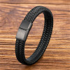 Bracelet homme cuir tresse fermoir magnétique