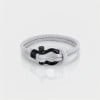 Bracelet homme corde fermoir manille marin acier