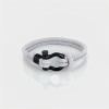 H Bracelet homme corde fermoir manille marin acier