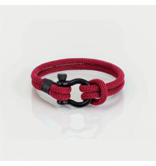 Bracelet homme corde fermoir manille marin acier