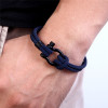 Bracelet homme corde fermoir manille marin acier