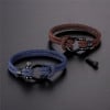 Bracelet homme corde fermoir manille marin acier