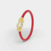 Leren damesarmband met stalen marine beugelsluiting