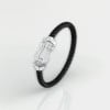 Bracelet femme cuir fermoir manille marin acier