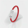 Leren damesarmband met stalen marine beugelsluiting