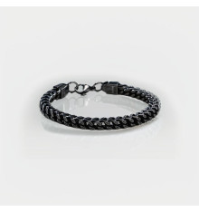 Bracciale da uomo a catena in acciaio placcato nero