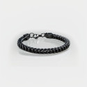 Men's bracelet black plated steel chain