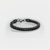 Bracelet homme chaine acier plaque noir