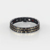 Bracelet acier magnetique homme 2ton noir brosse