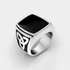 Men's Stainless Steel Black Resin Ring Celtic Knot