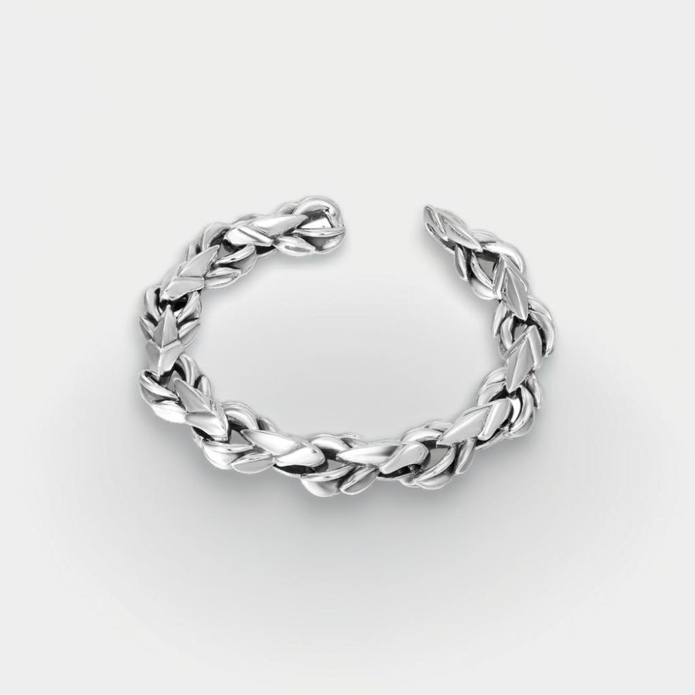 Men's Sterling Silver Biker Scale Links Bracelet