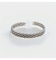 Pulsera Abierta de Plata de Ley Trenzada para Hombre y Mujer