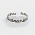Bracelet argent massif tresse jonc ouvert homme femme