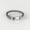 Bracelet homme argent massif maille tresse biker motard