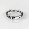 Men's sterling silver braided chain biker bracelet