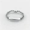 Pulsera de malla con cadena de motociclista plateada para hombre