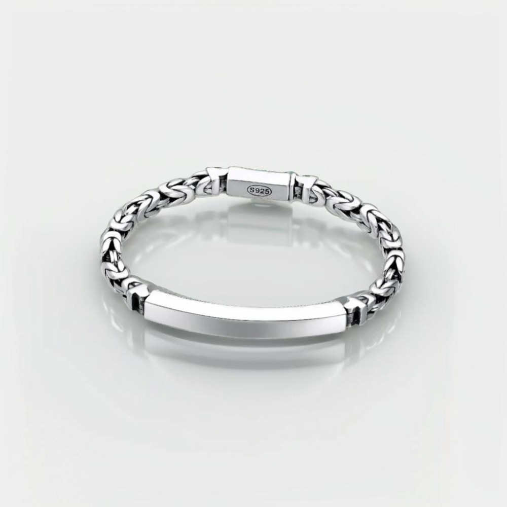 Men's Sterling Silver Biker curb chain Bracelet