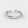 Pulsera de plata maciza con diseño de bambú para hombre y mujer.