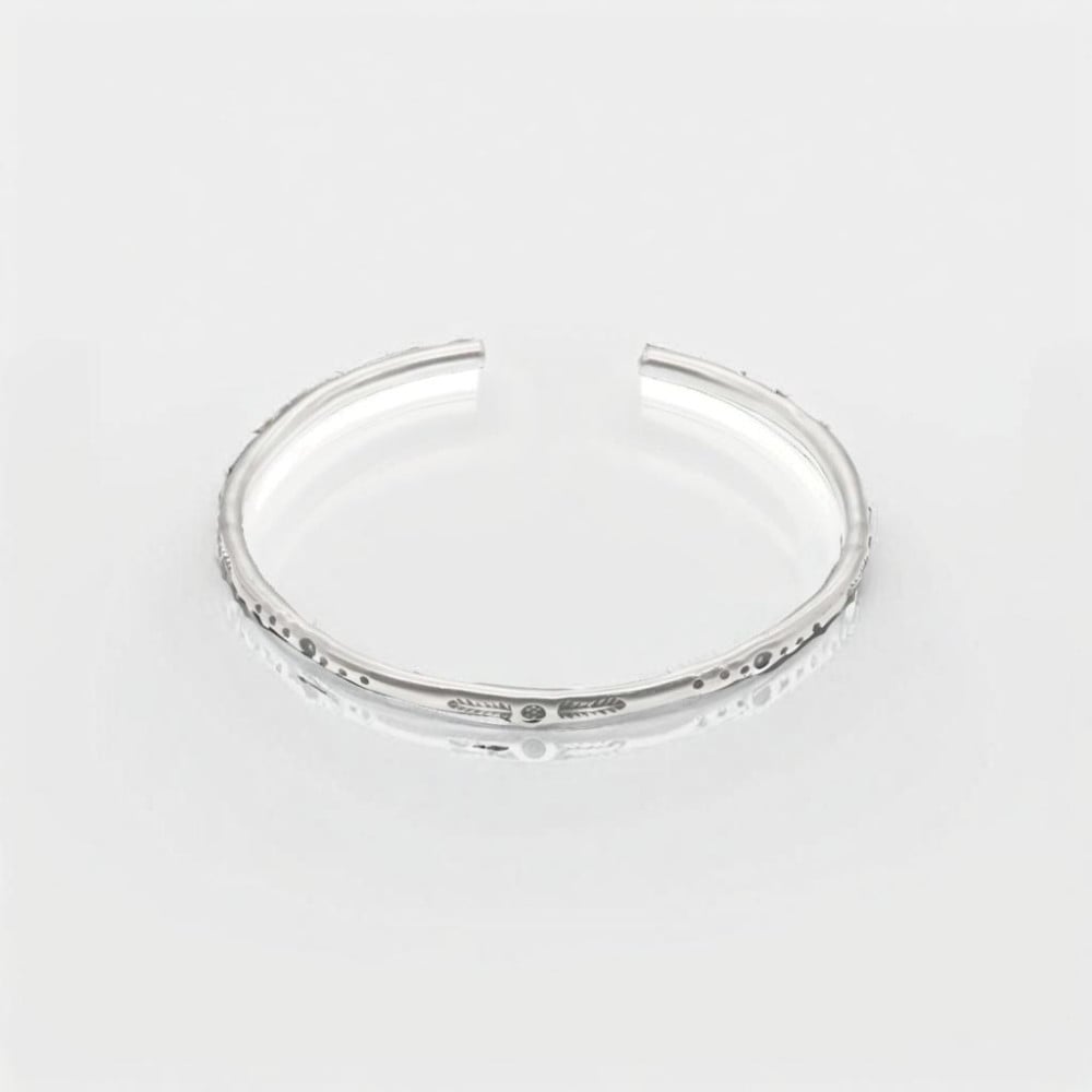 Bracelet argent massif jonc motif viking homme femme