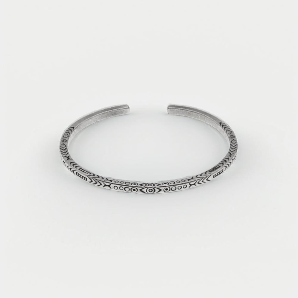 Solid silver Celtic Viking bangle bracelet for men and women